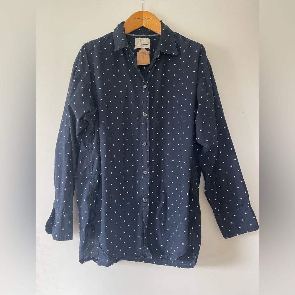 J. Crew Blue and White Casual Button Down Shirt